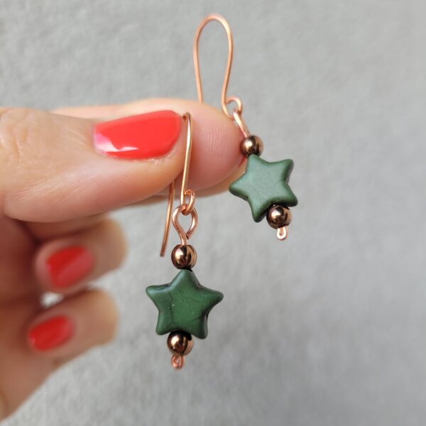 Kolczyki miedziane howlit gwiazdki