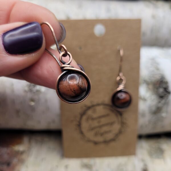 Kolczyki miedziane bawole oko