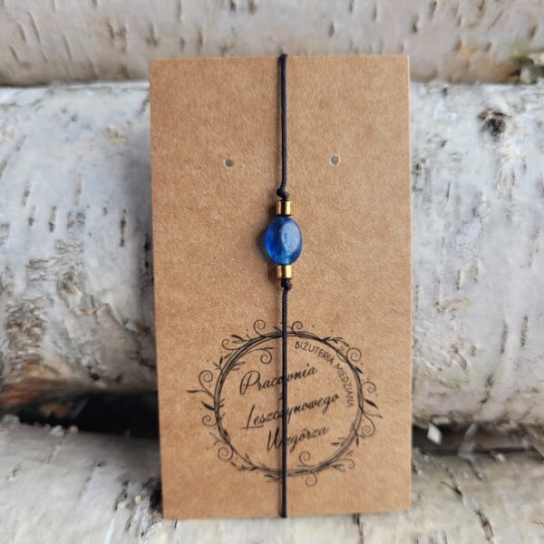 Bransoletka minimalistyczna czarna kyanit