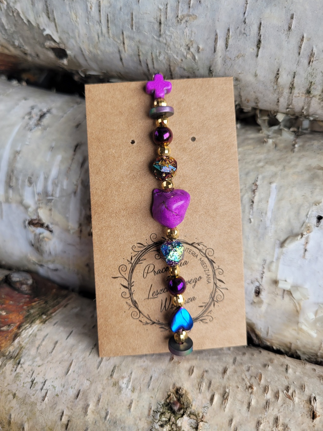 Bransoletka mix fioletowych minerałów