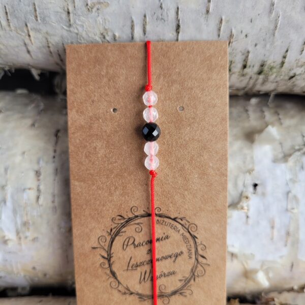 Bransoletka minimalistyczna czerwona turmalin kwarc