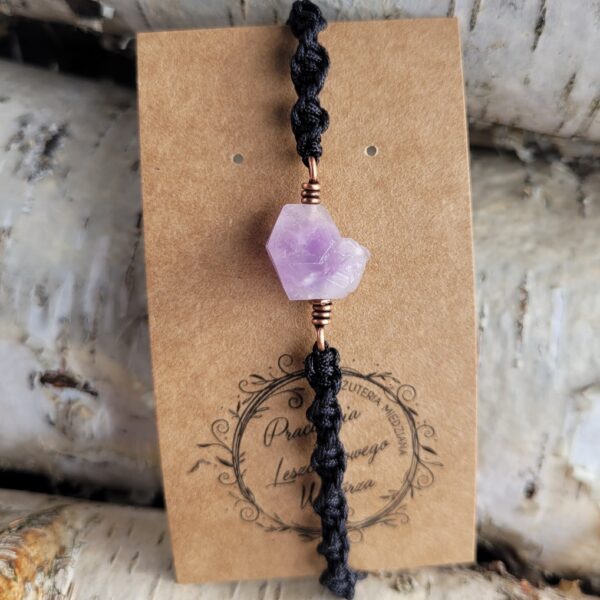 Bransoletka spirala czarna ametyst