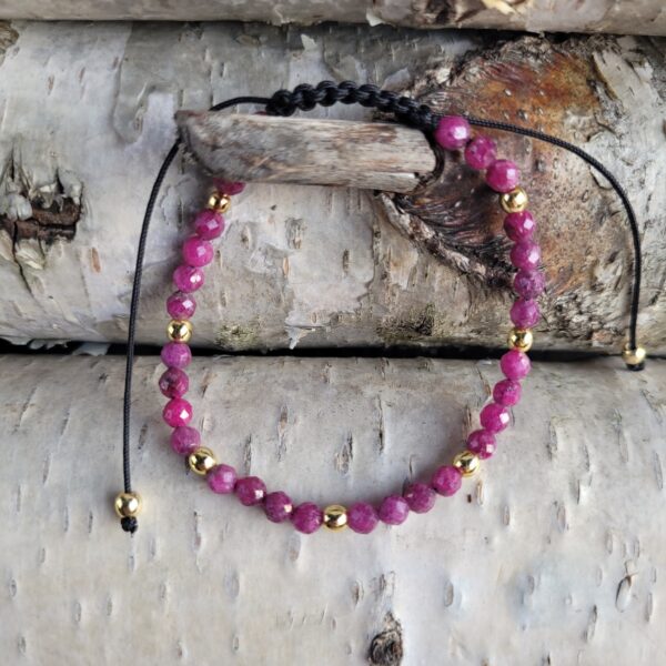 Bransoletka rubin z hematytem