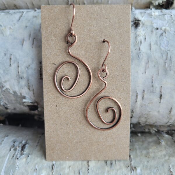 Kolczyki miedziane pętle