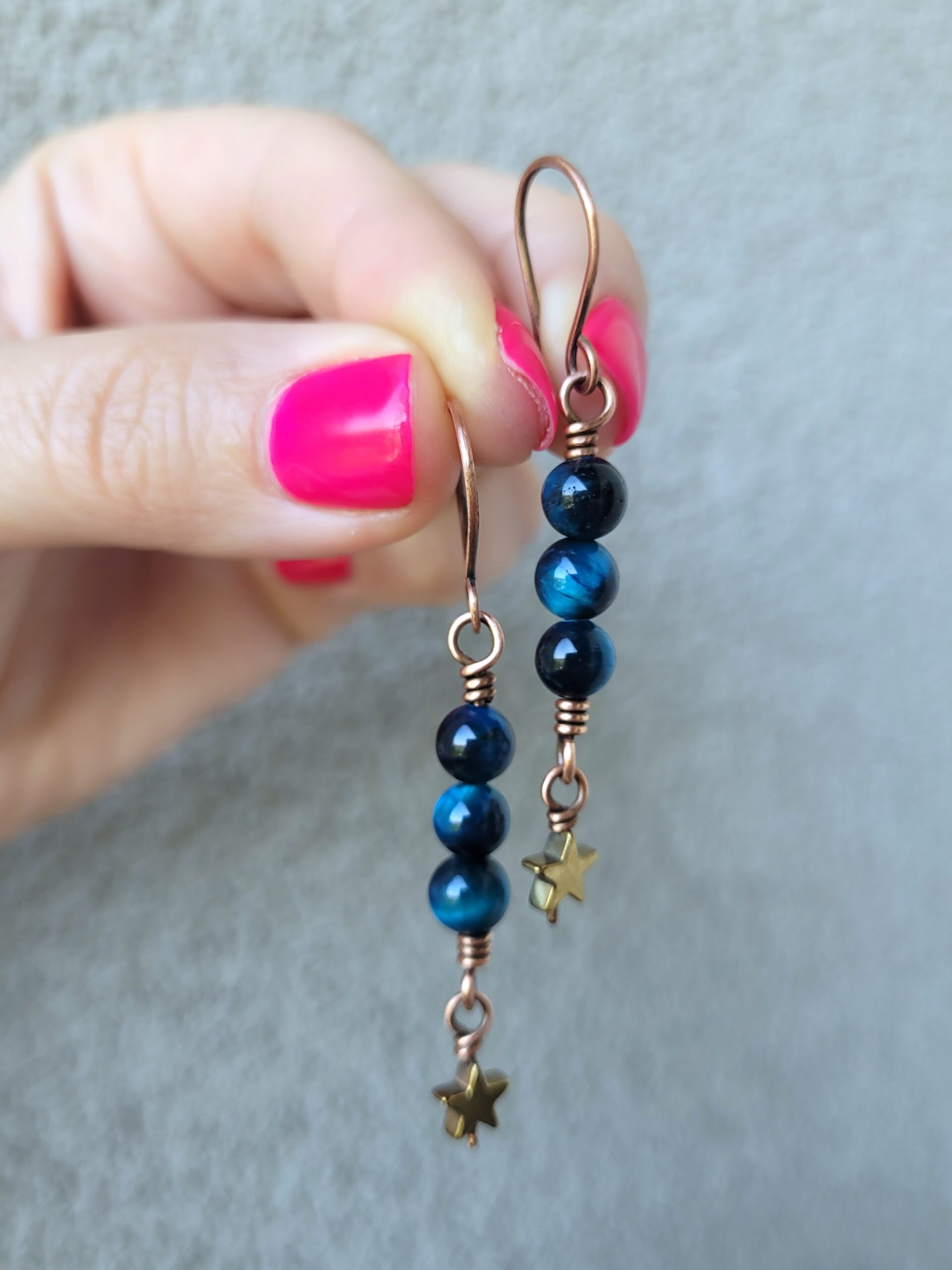 Kolczyki miedziane kocie oko - obrazek 4