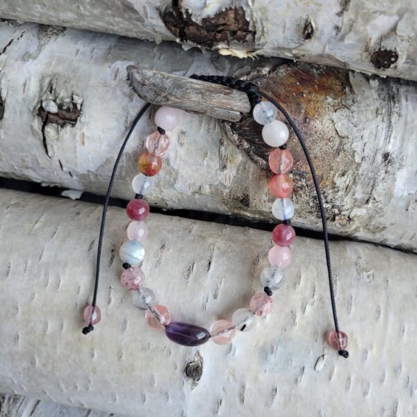 Bransoletka mix ametyst labradoryt agat kwarce