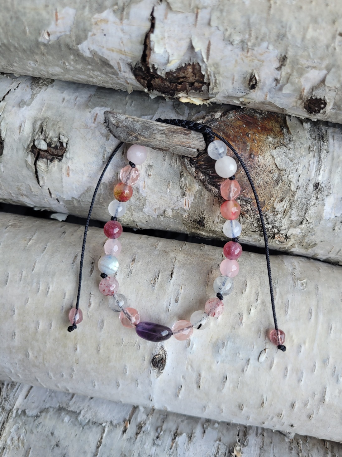 Bransoletka mix ametyst labradoryt agat kwarce