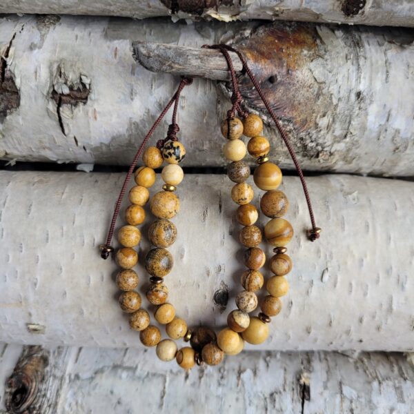 Bransoletka podwójna jaspis krajobrazowy