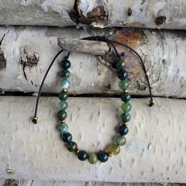 Bransoletka agat mszysty 6mm