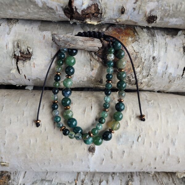 Bransoletka podwójna agat mszysty