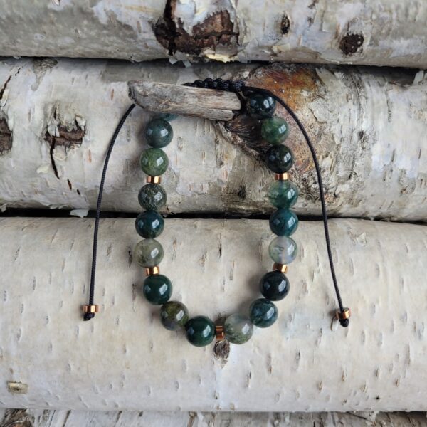 Bransoletka agat mszysty 8mm