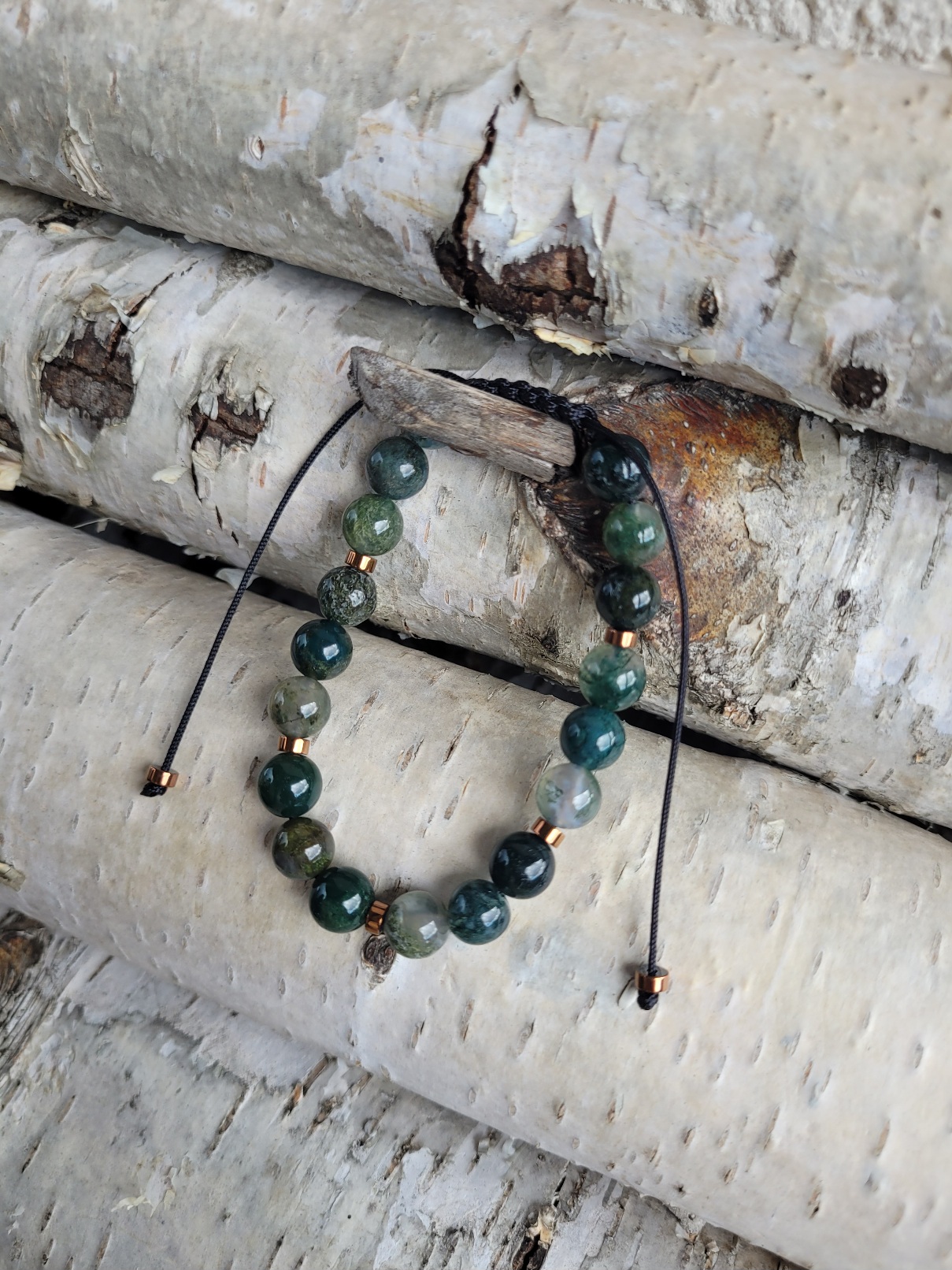 Bransoletka agat mszysty 8mm - obrazek 3