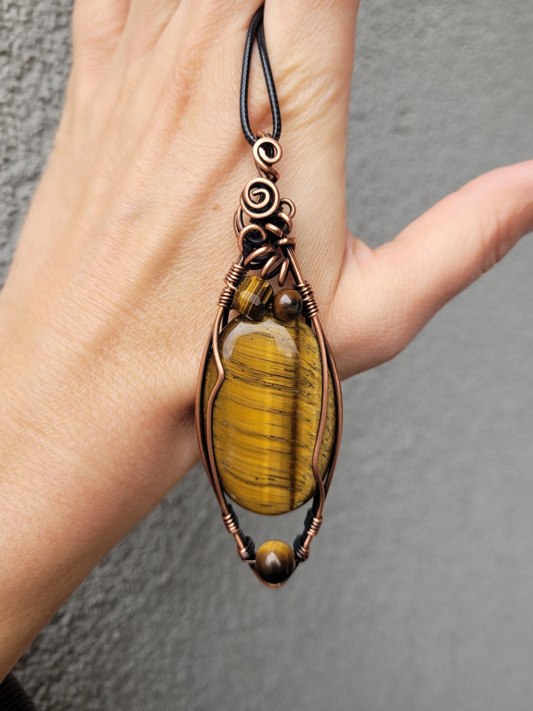 Wisior miedziany tygrysie oko - obrazek 3