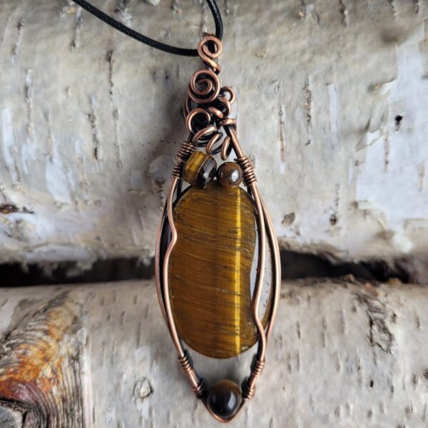 Wisior miedziany tygrysie oko