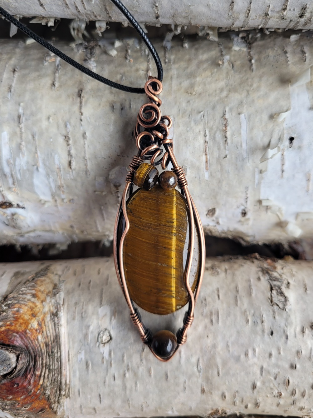 Wisior miedziany tygrysie oko