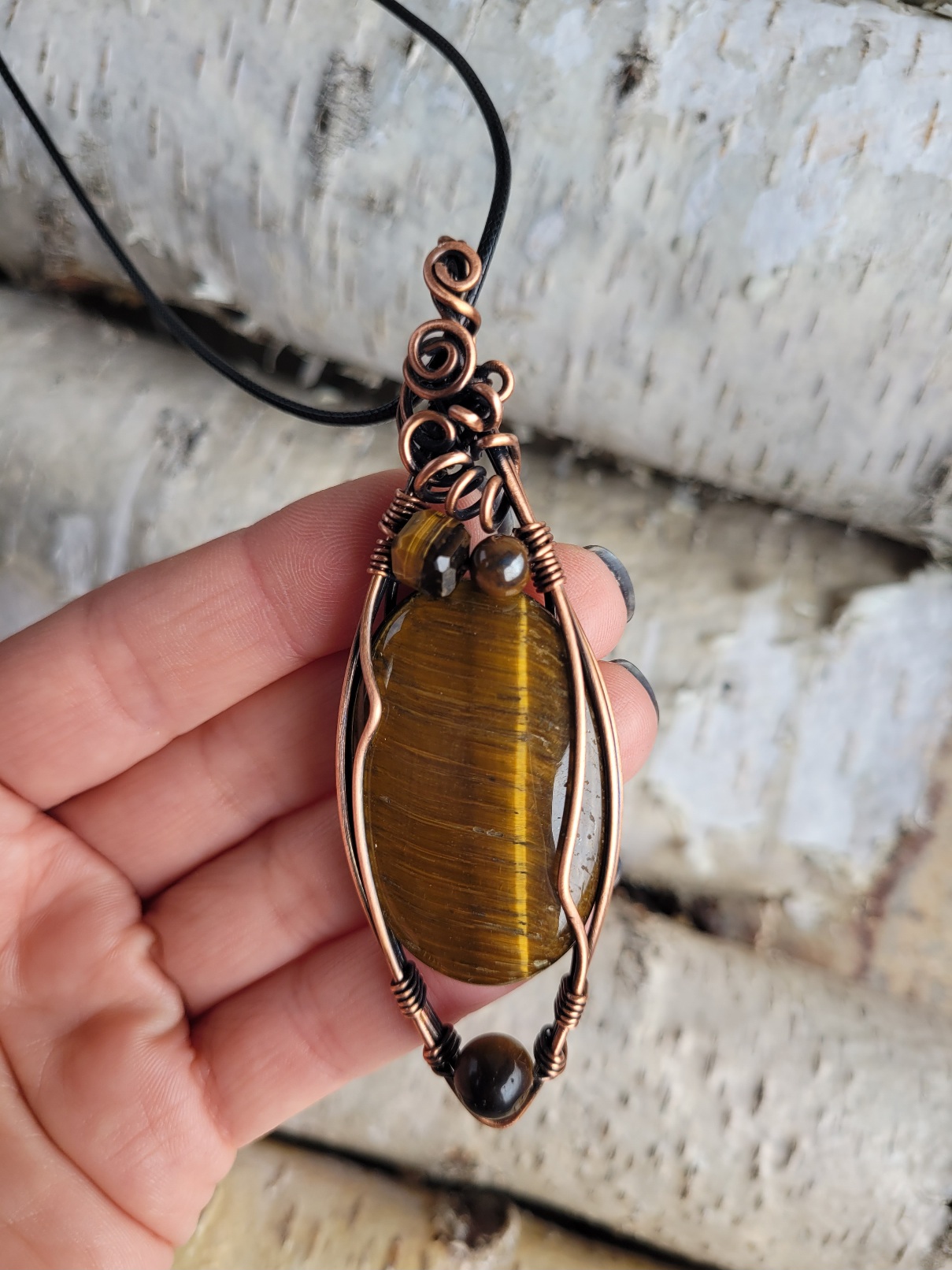 Wisior miedziany tygrysie oko - obrazek 6