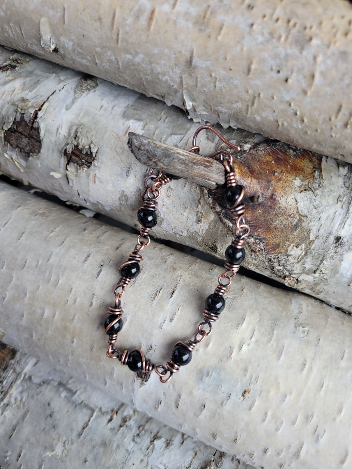 Bransoletka miedziana turmalin - obrazek 3