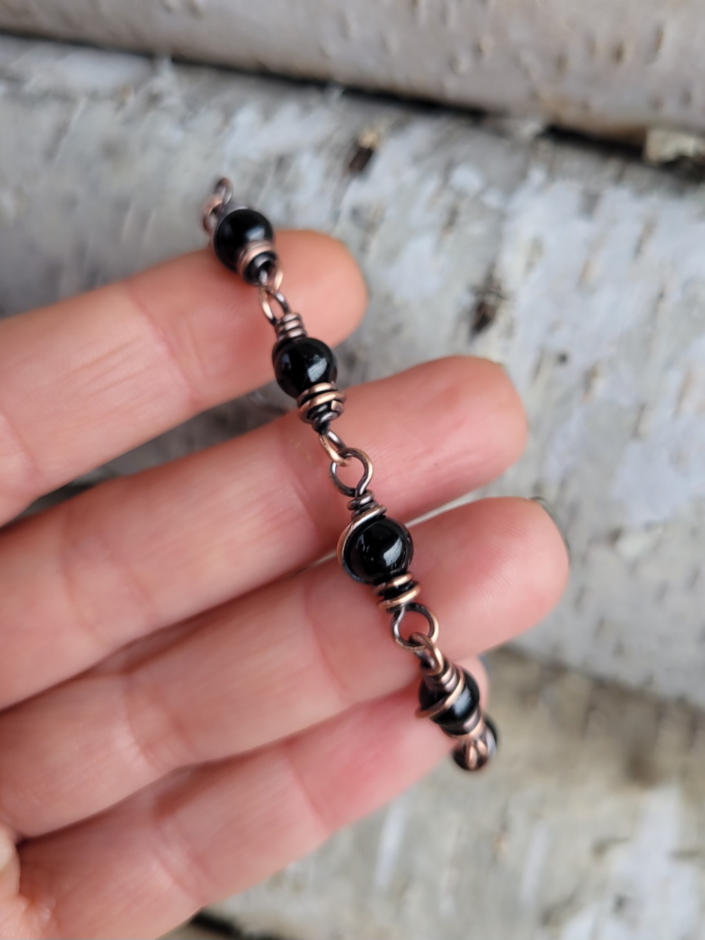 Bransoletka miedziana turmalin - obrazek 4