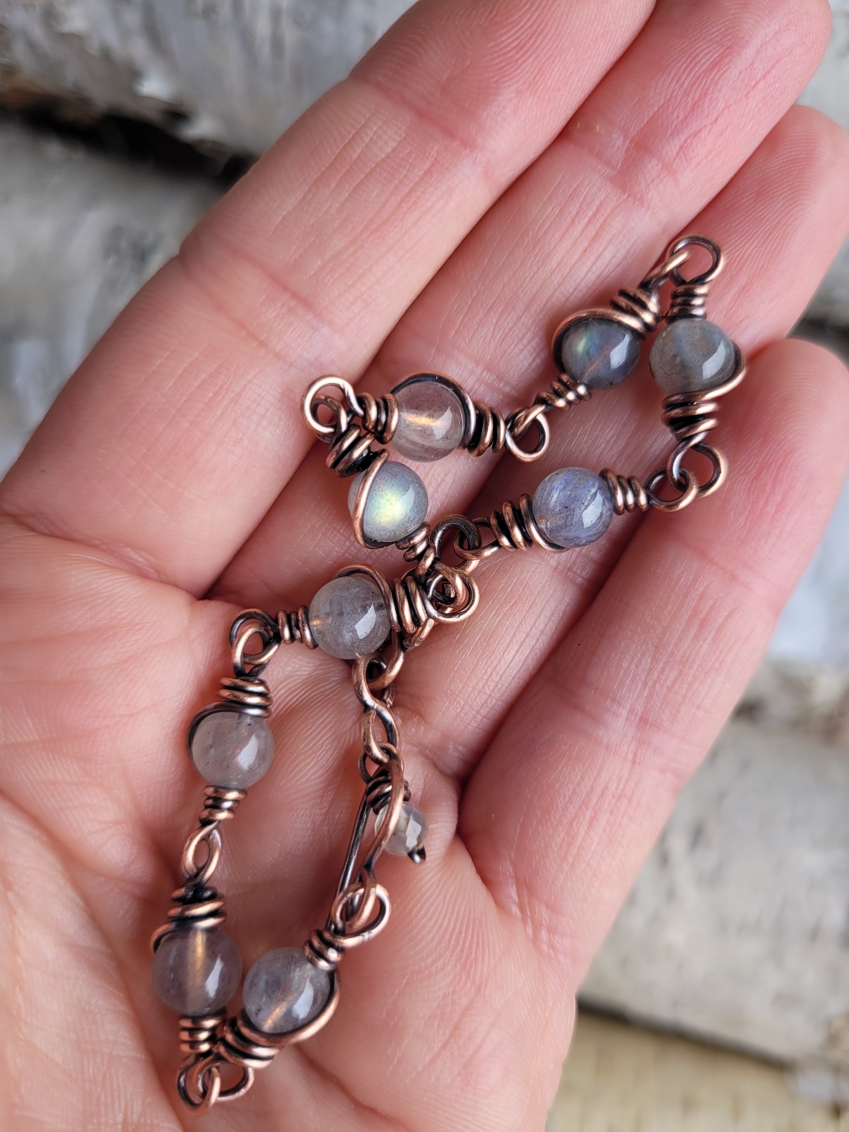 Bransoletka miedziana labradoryt - obrazek 7