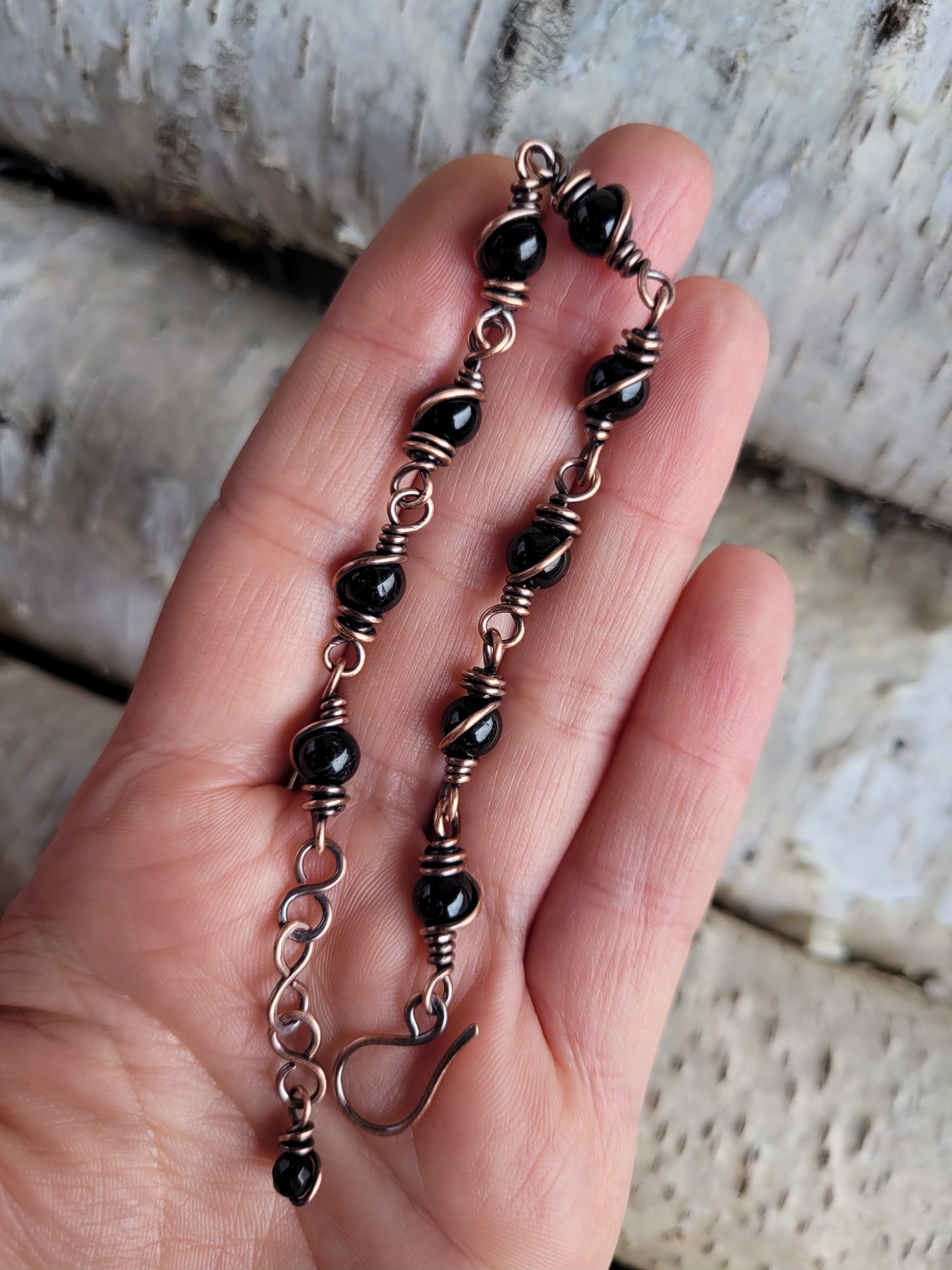 Bransoletka miedziana turmalin - obrazek 5