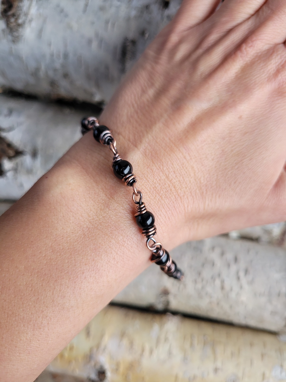 Bransoletka miedziana turmalin - obrazek 6