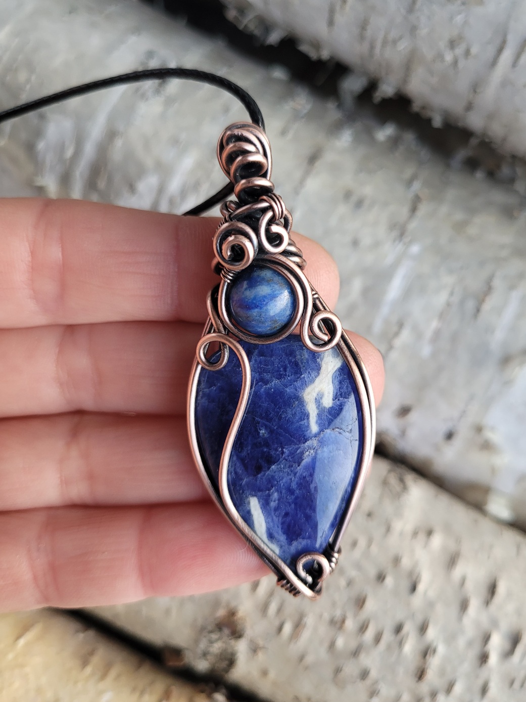 Wisior miedziany sodalit - obrazek 3