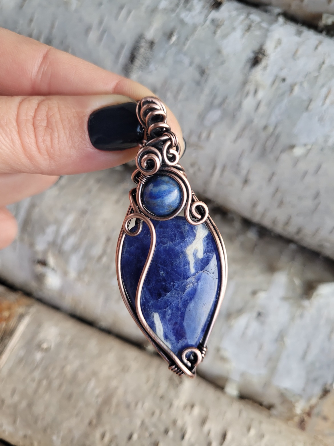 Wisior miedziany sodalit - obrazek 4